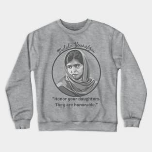 Malala Yousafzai Portrait and Quote Crewneck Sweatshirt